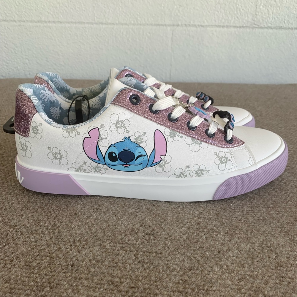 Stitch Women's Sneakers - White and Purple